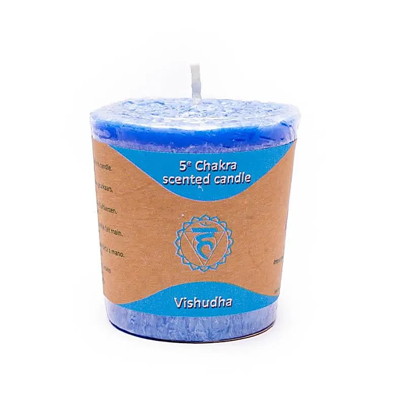 Candela votiva profumata 5° chakra