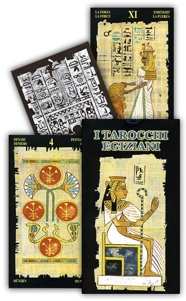 Tarocchi Egiziani: Unione di arte e magia, realizzati a tempera su papiro. Esplora il simbolismo e la saggezza dell’antico Egitto con questo mazzo ispirato al leggendario Libro di Thoth di Jean-Baptiste Pitois.