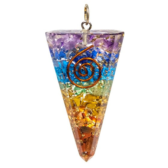 Orgonite ciondolo a cono 7 chakra