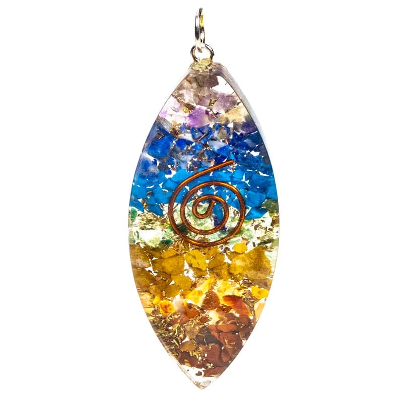 Orgonite ciondolo ovale 7 chakra