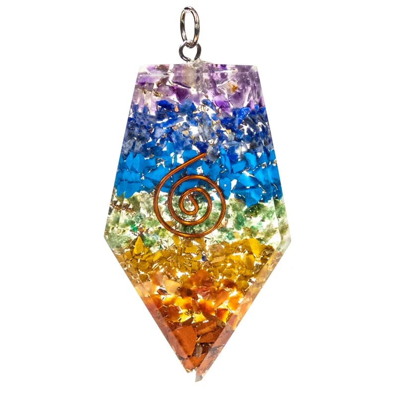 Orgonite ciondolo pentagono 7 chakra