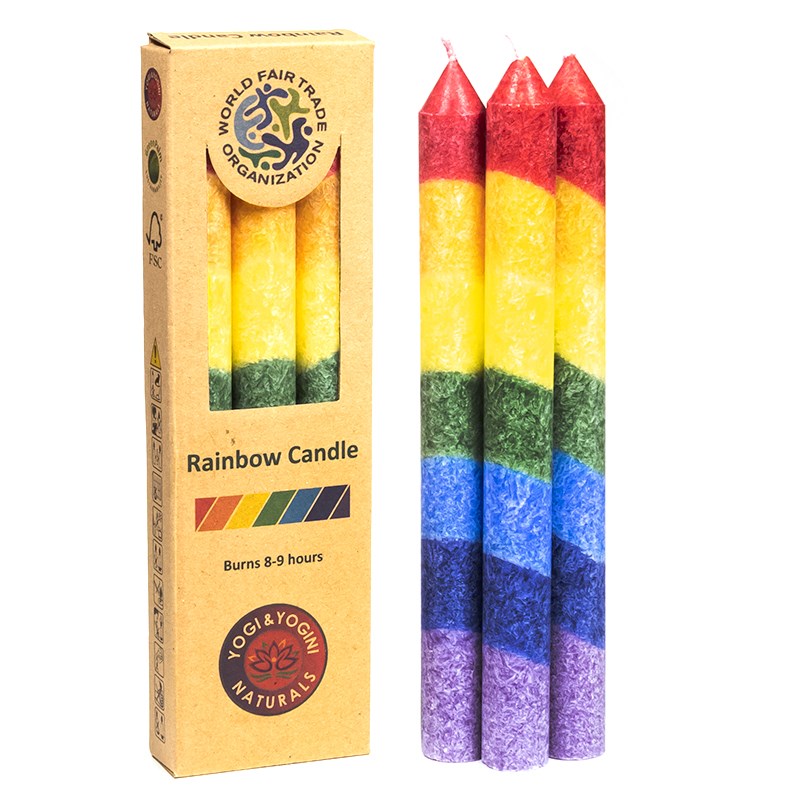 Candela arcobaleno lunga non profumata