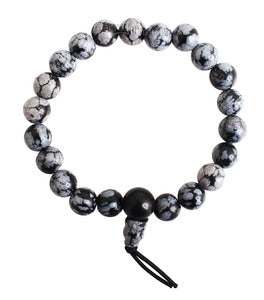 Bracciale energia Ossidiana fiocco di neve