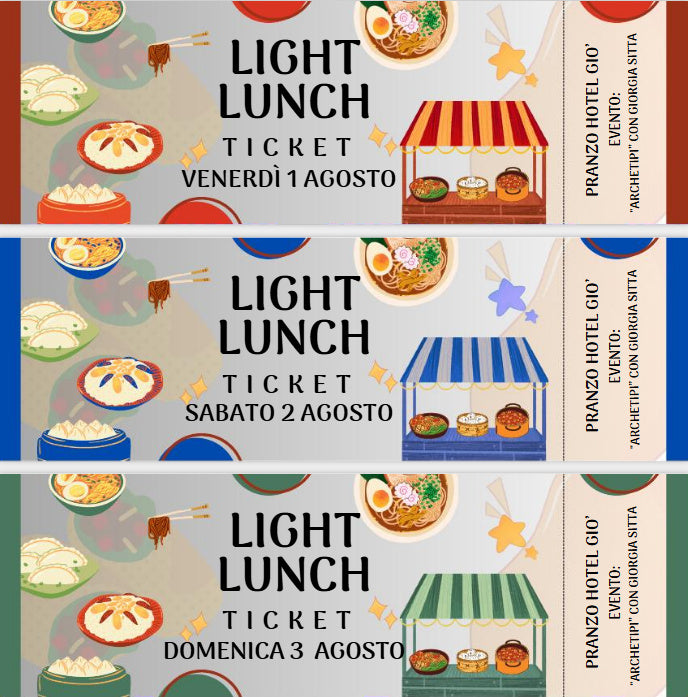 Ticket per i pranzi "Light Lunch" del 1-2-3 Agosto Hotel Giò Perugia