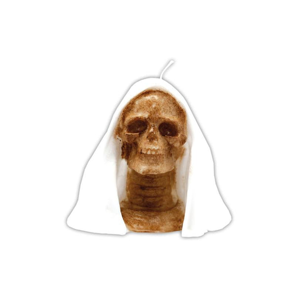 Candela a forma di Santa Muerte con cappuccio